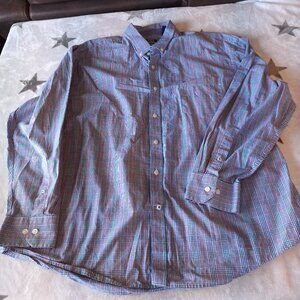 Izod Men's‎ XXL Purple & Gray Plaid Button Down Long Sleeve Shirt